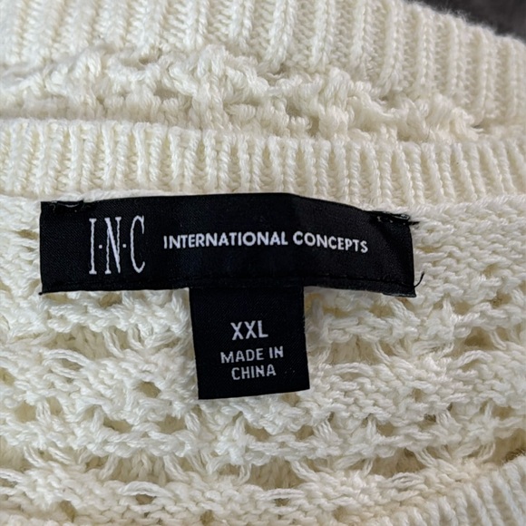 INC International Concepts Ivory Knit crochet sleeveless top size xxl - Picture 6 of 6